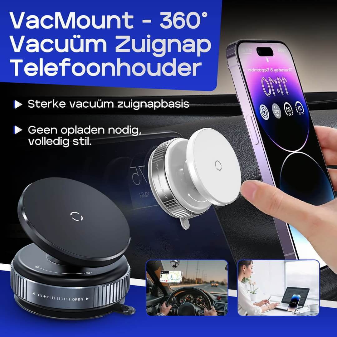 VacMount 360° vacuüm zuignap telefoonhouder