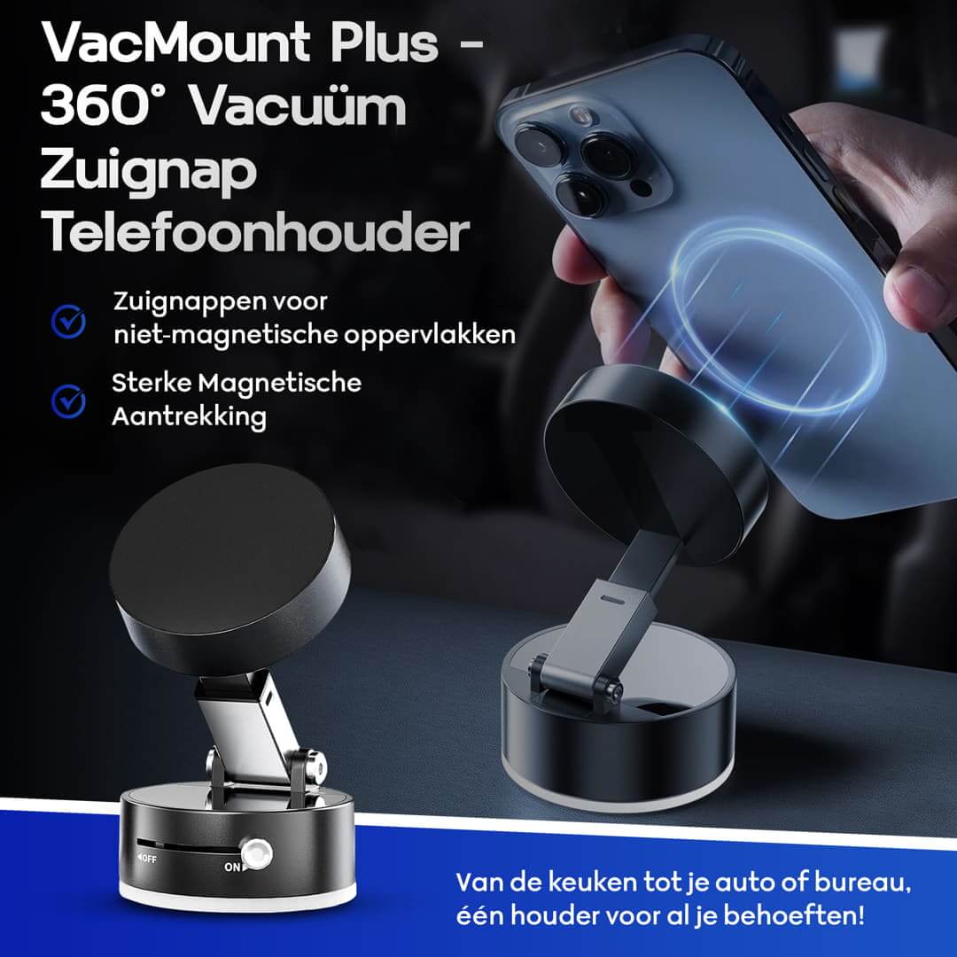 VacMount Plus 360° vacuüm zuignap telefoonhouder
