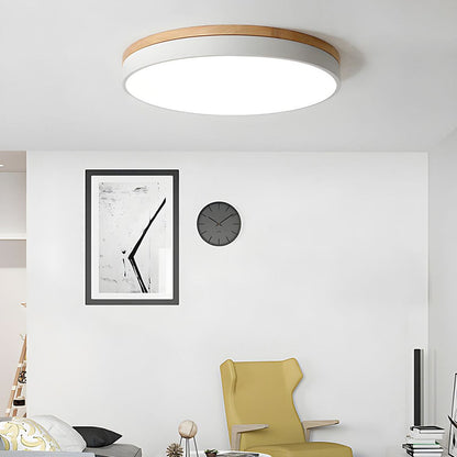Lumio houten ronde LED plafondlamp