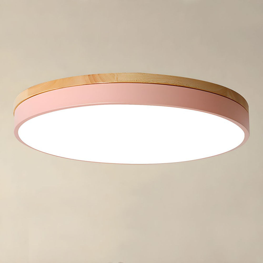 Lumio houten ronde LED plafondlamp