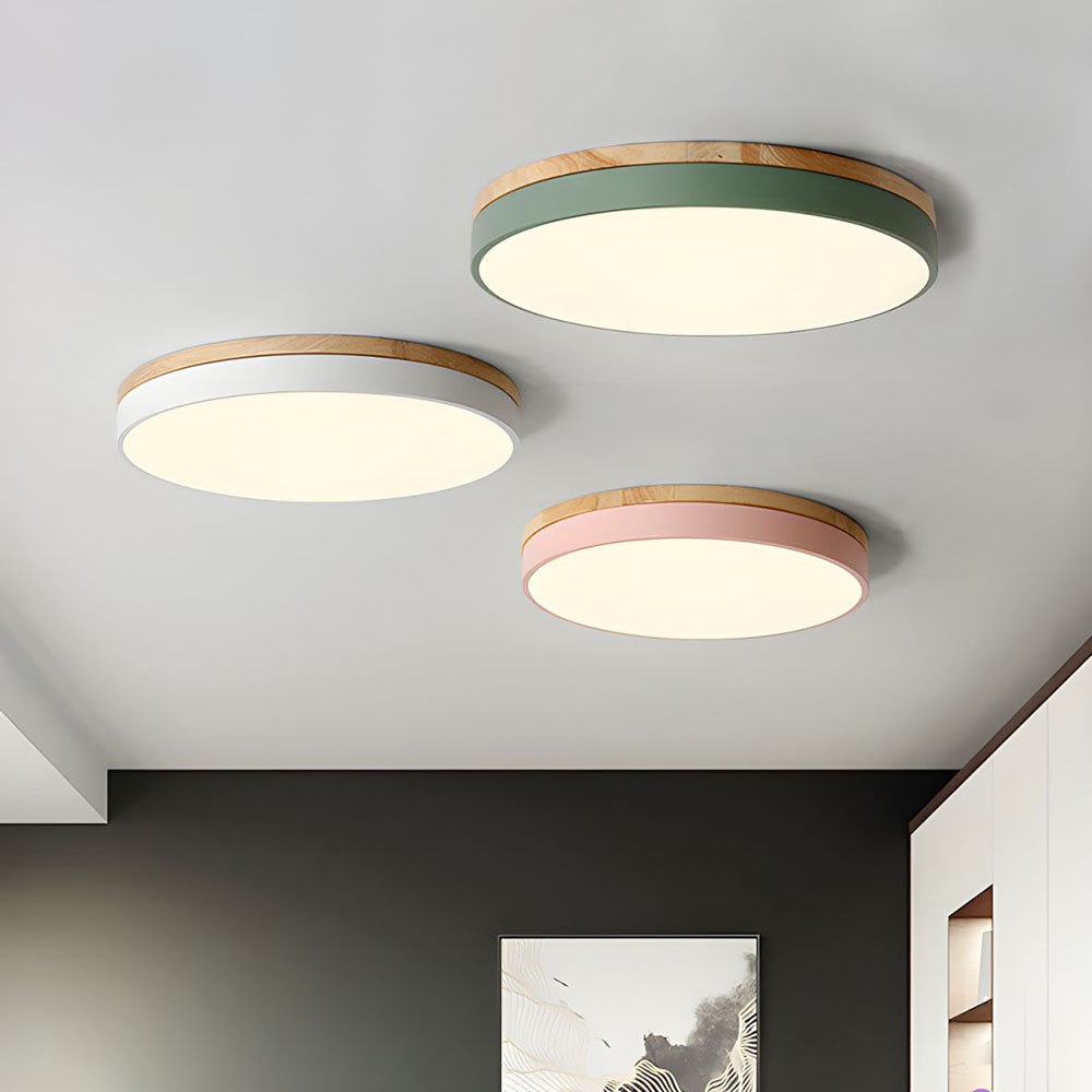 Lumio houten ronde LED plafondlamp