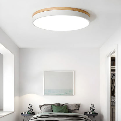 Lumio houten ronde LED plafondlamp
