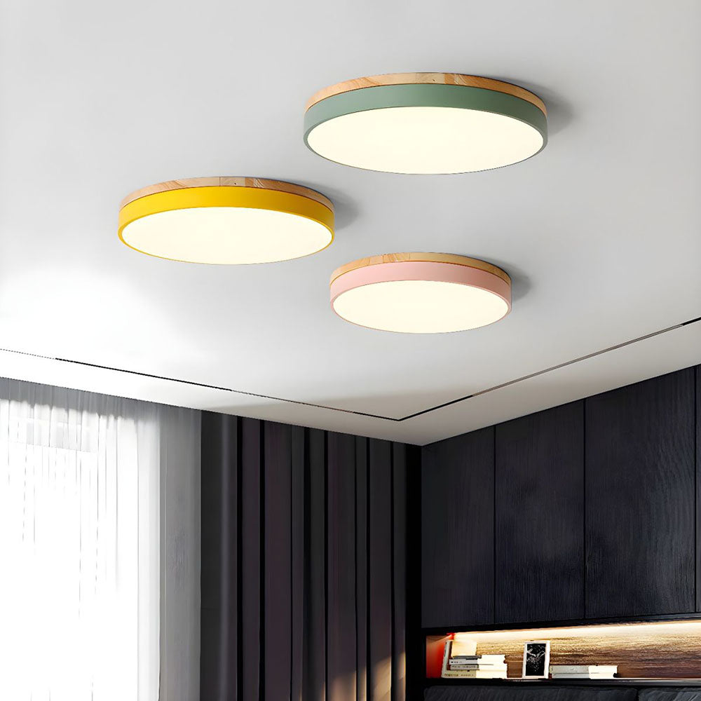 Lumio houten ronde LED plafondlamp