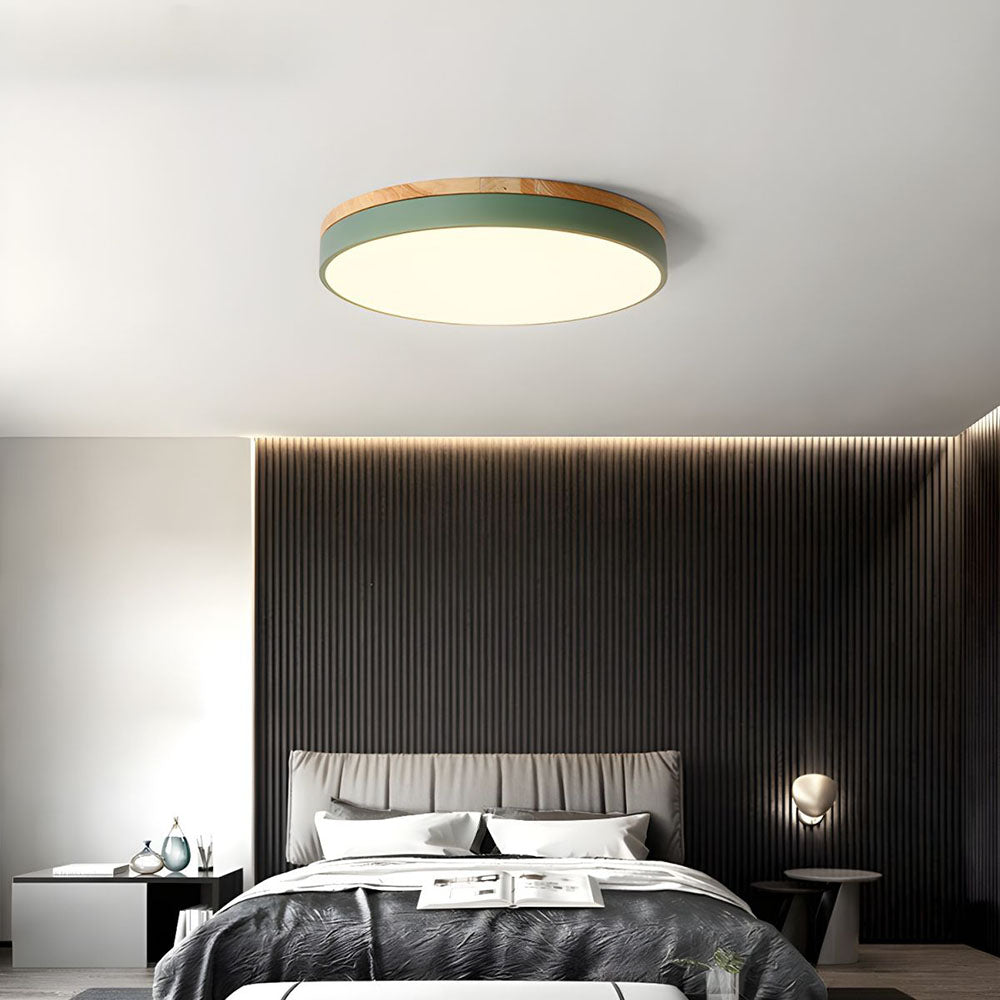 Lumio houten ronde LED plafondlamp