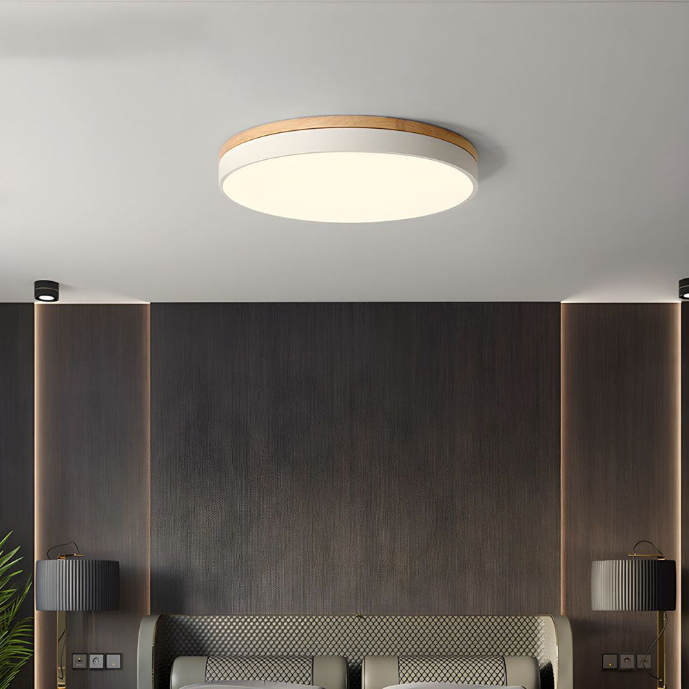 Lumio houten ronde LED plafondlamp