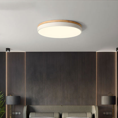 Lumio houten ronde LED plafondlamp