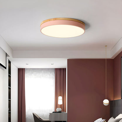 Lumio houten ronde LED plafondlamp