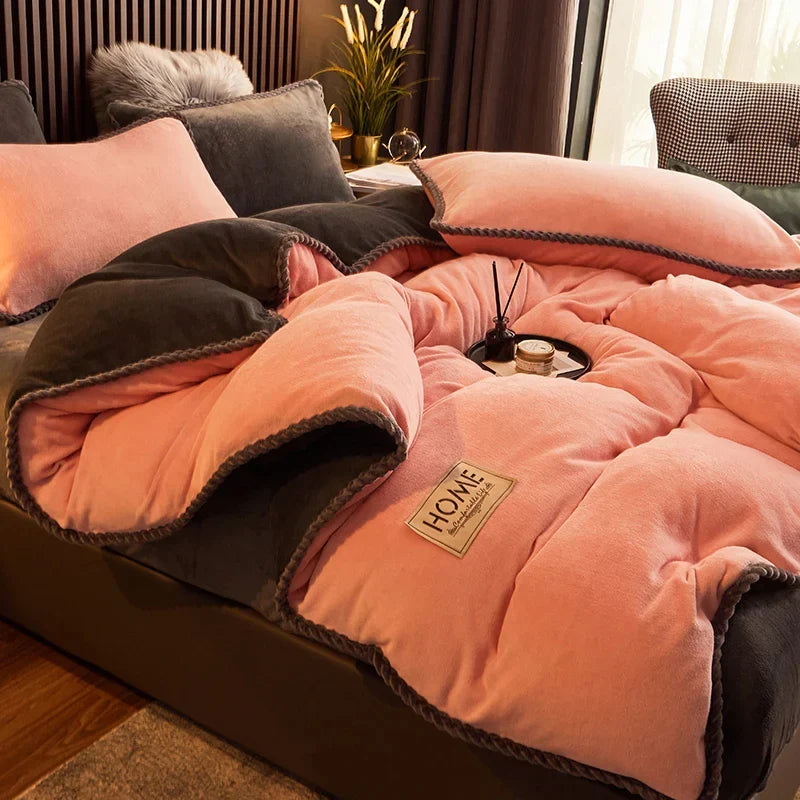 PlushHaven fluwelen fleece dekbedovertrekset
