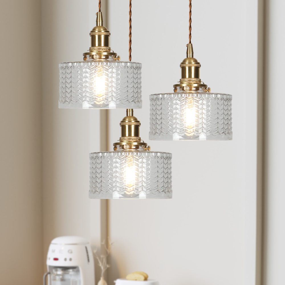 Vintage Cilindervormige Glazen Hanglamp