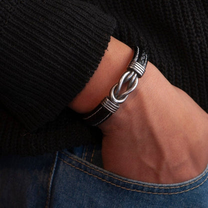 SonTouch herenarmband van gevlochten leer