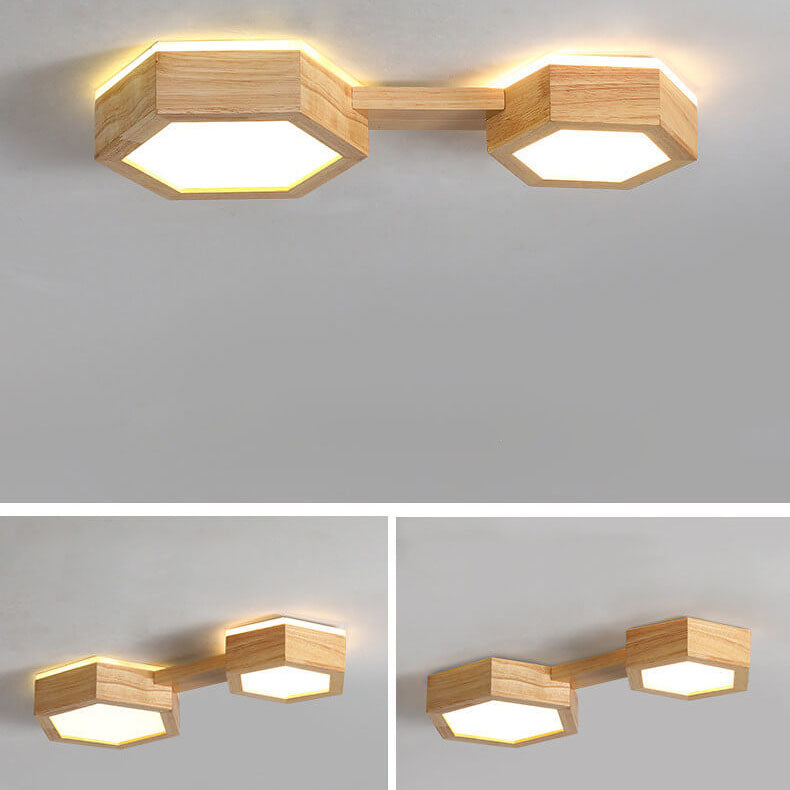 Lumio Japandi houten LED plafondlamp