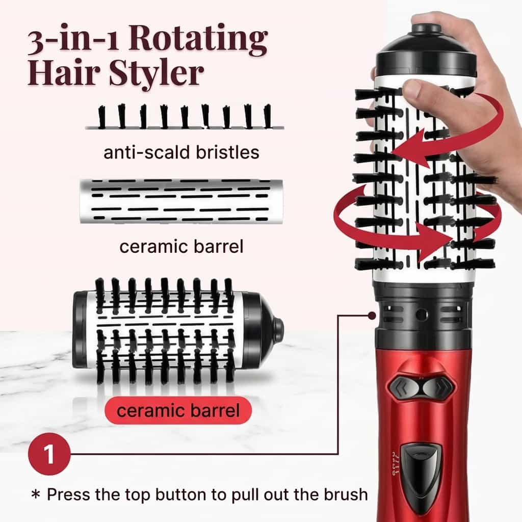 3-in-1 Roterende Haarstyler