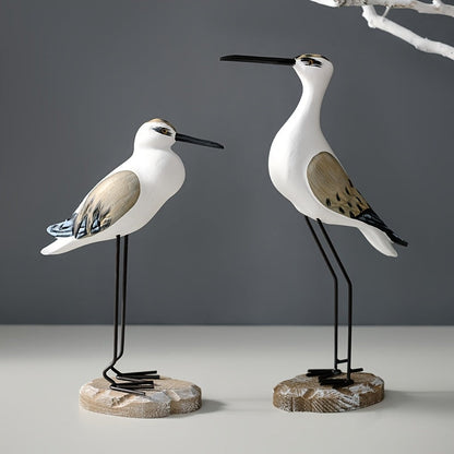 Vintage houten zeevogels beeldjesset