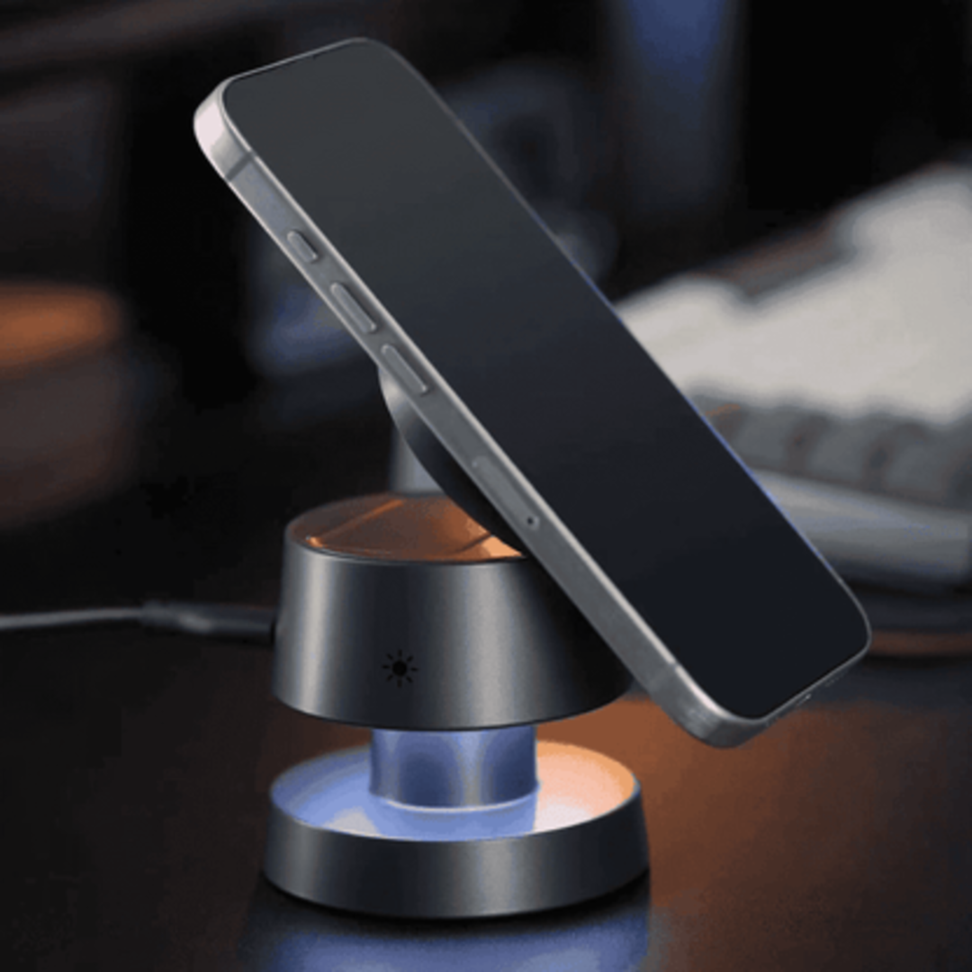 PowerDock | Opvouwbare Magnetische Draadloze Oplader met Nachtlamp