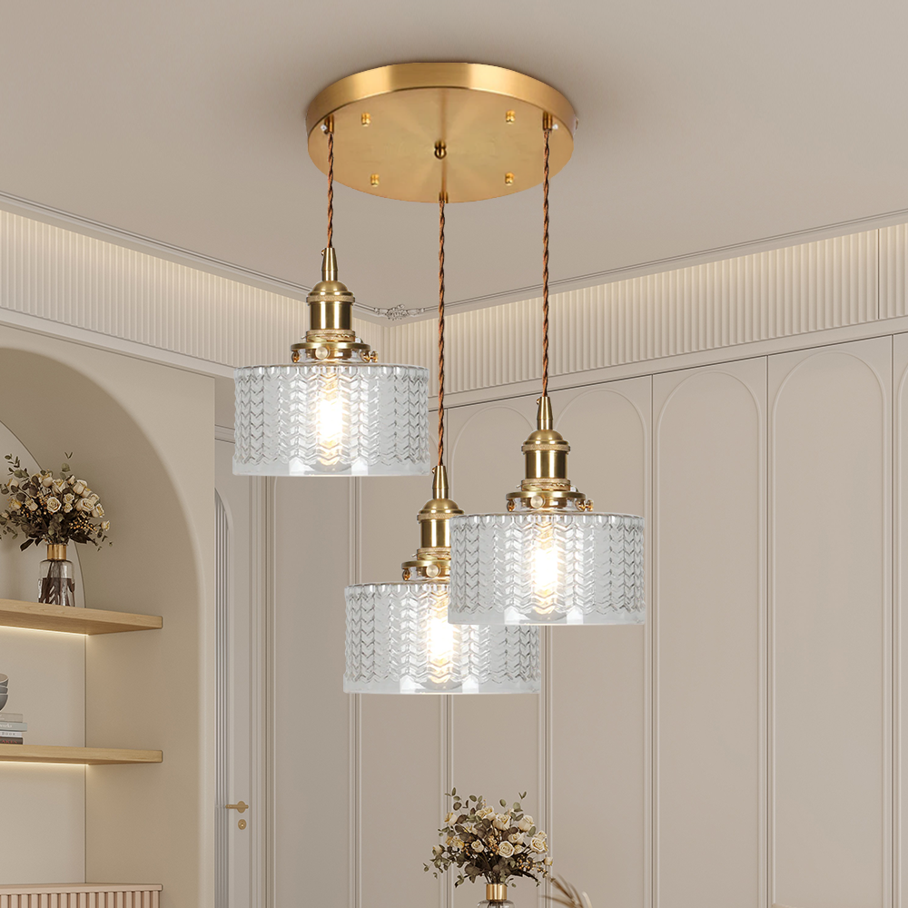 Vintage Cilindervormige Glazen Hanglamp