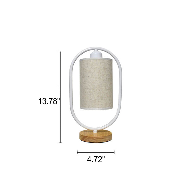Lumio stoffen tafellamp met houten details