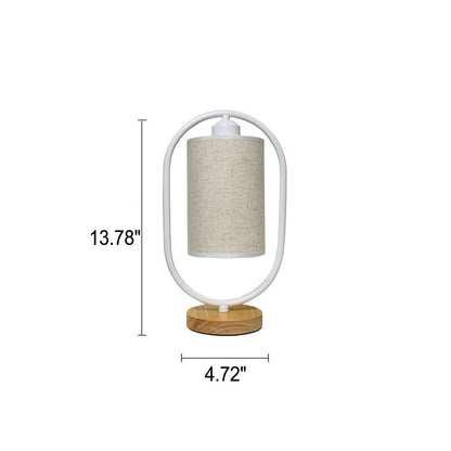 Lumio stoffen tafellamp met houten details