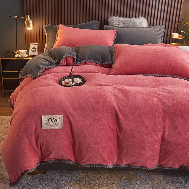 PlushHaven fluwelen fleece dekbedovertrekset