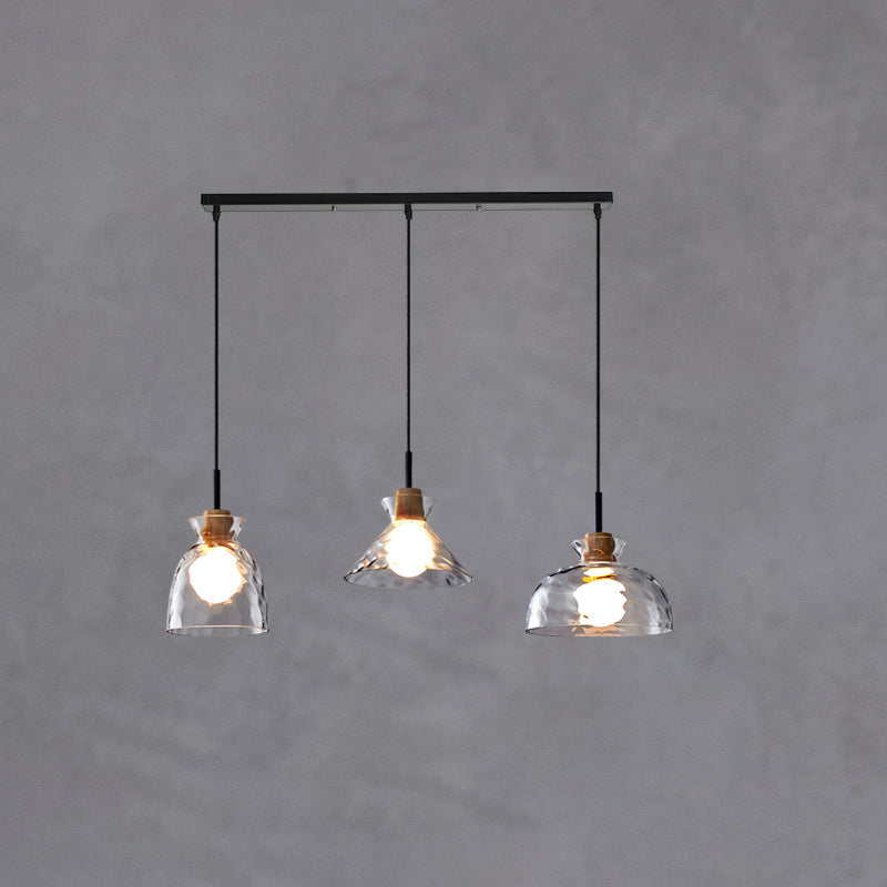 SMD Living moderne glazen hanglamp met houten accenten