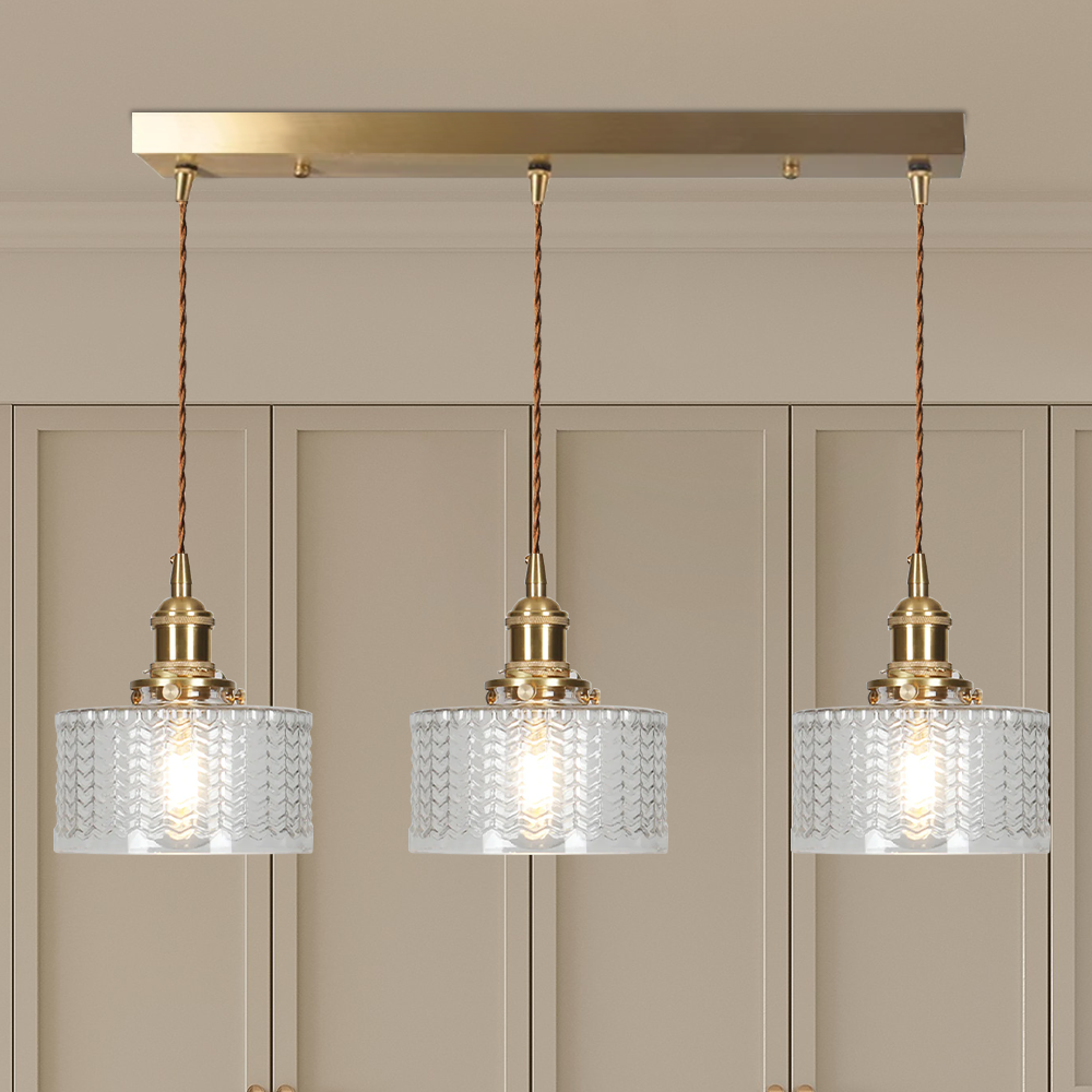 Vintage Cilindervormige Glazen Hanglamp