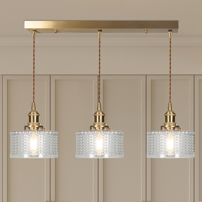Vintage Cilindervormige Glazen Hanglamp