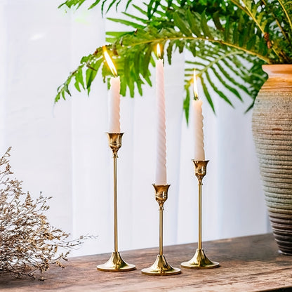 Gouden kaarsenstokken tafeldecoratie 3-delig
