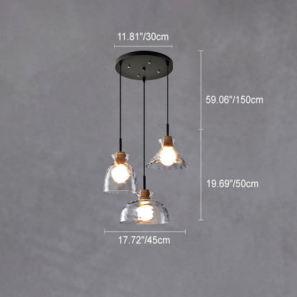SMD Living moderne glazen hanglamp met houten accenten