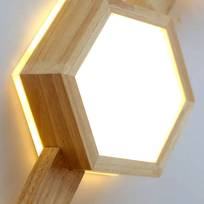 Lumio Japandi houten LED plafondlamp