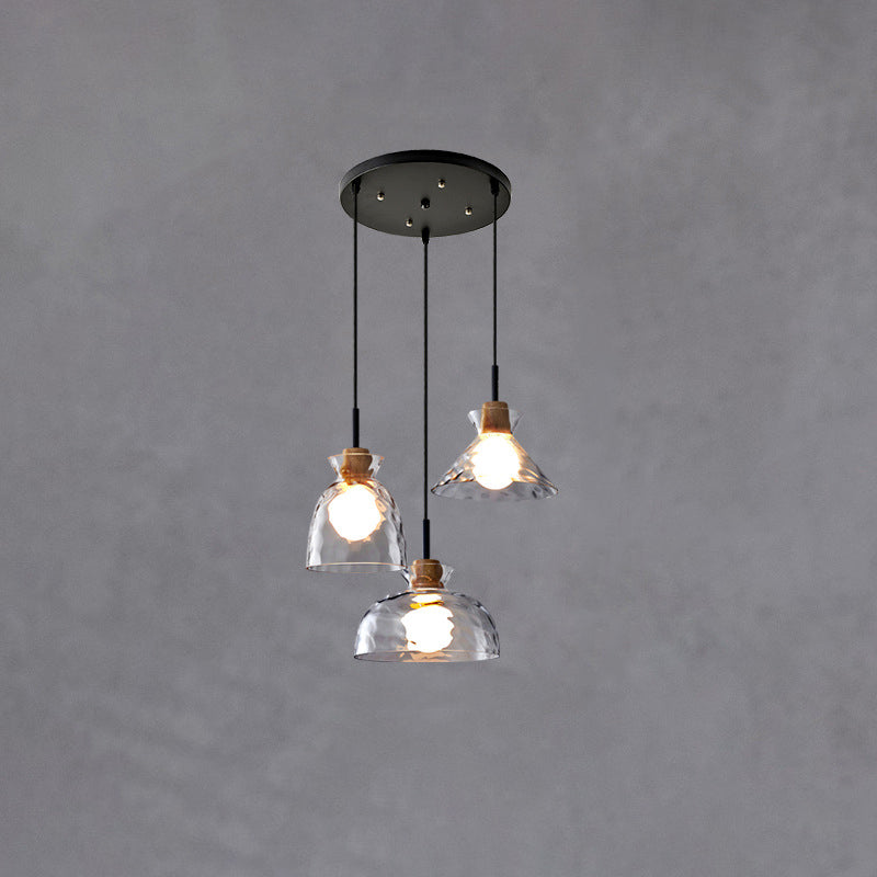 SMD Living moderne glazen hanglamp met houten accenten