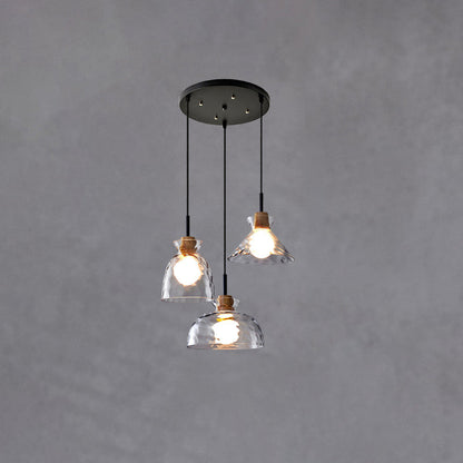 SMD Living moderne glazen hanglamp met houten accenten