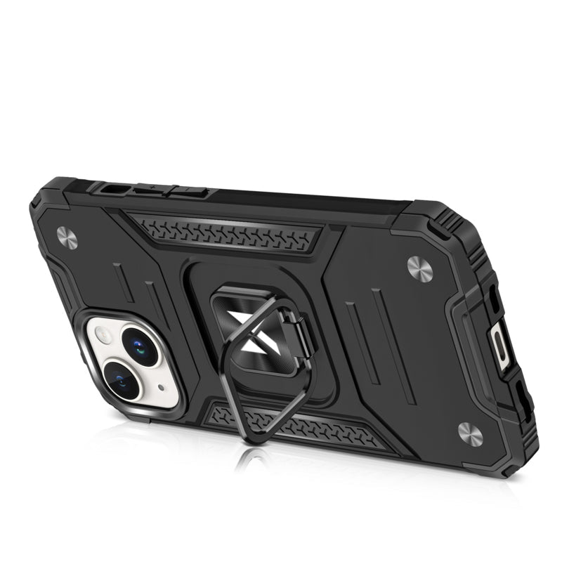Wozinsky Ring Armor Hoesje Voor iPhone 15 Plus Zwart