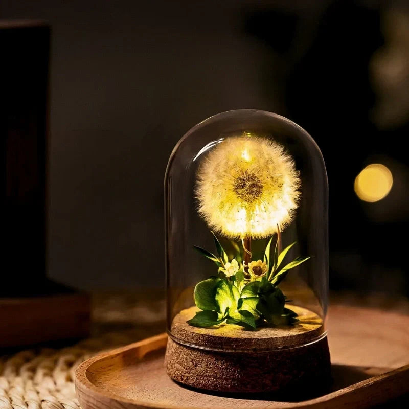 Lumio Floro nachtlamp met gedroogde bloemen onder glas