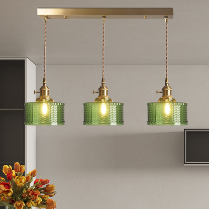 Vintage Cilindervormige Glazen Hanglamp