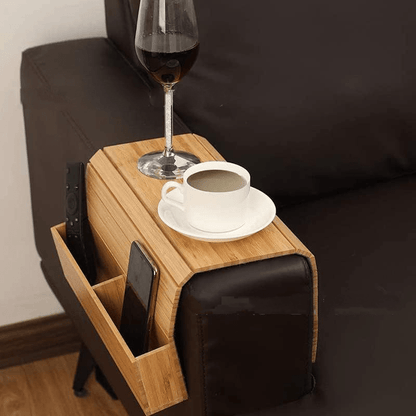 Bamboe opvouwbaar sofa armleuning dienblad