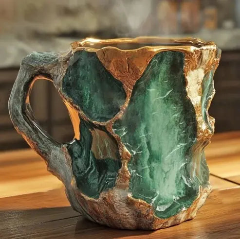 AuraStone handgemaakte koffiekop van mineraalsteen