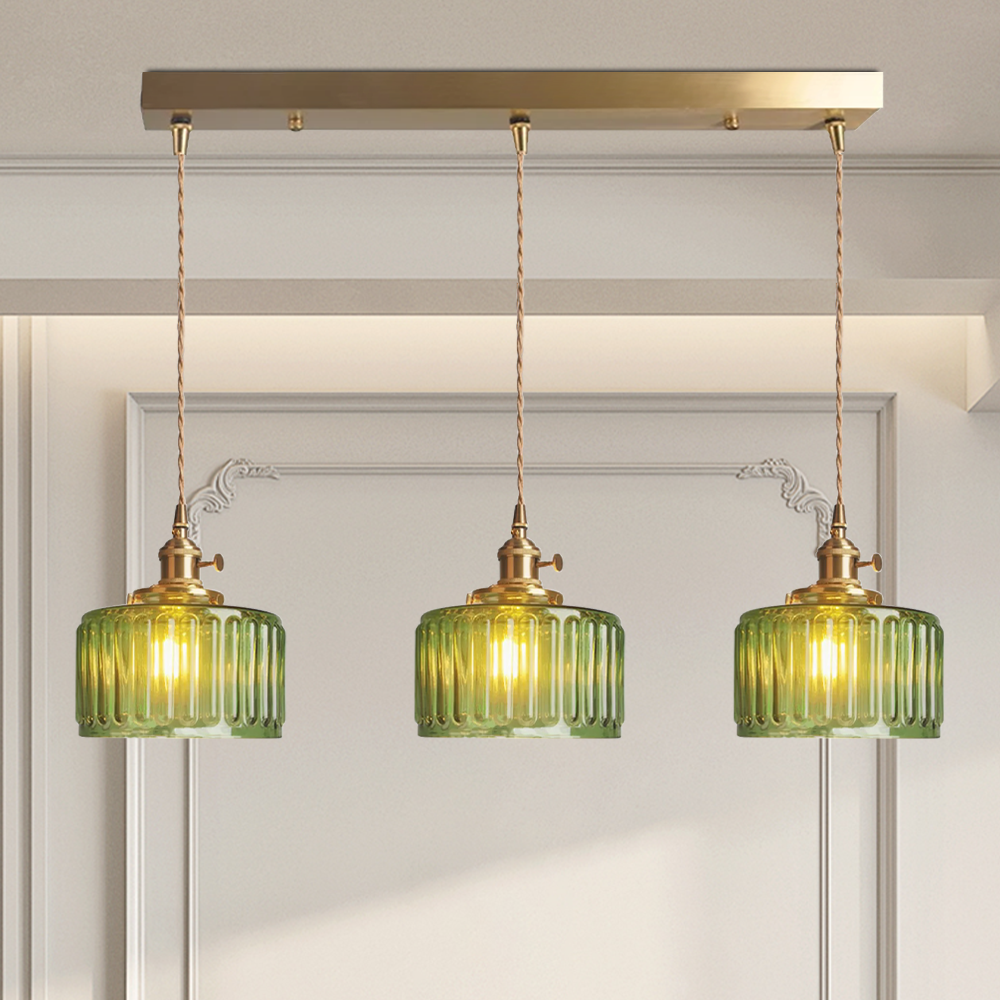 Vintage Cilindervormige Glazen Hanglamp