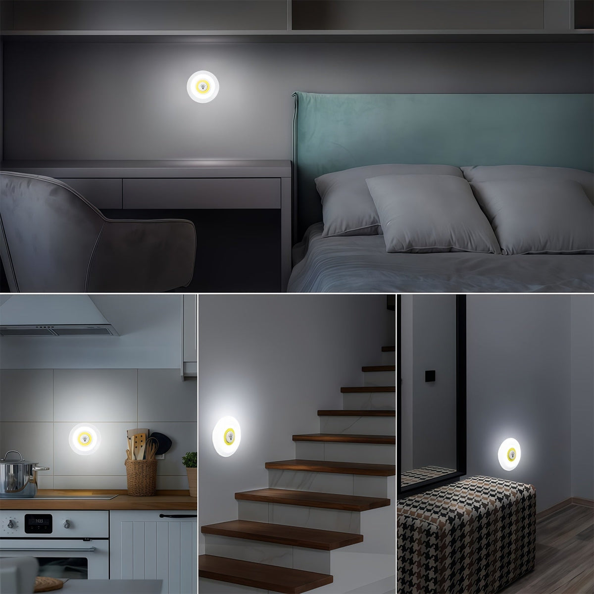 Draadloze LED Pucklampen Set met Afstandsbediening