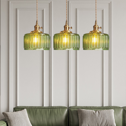 Vintage Cilindervormige Glazen Hanglamp