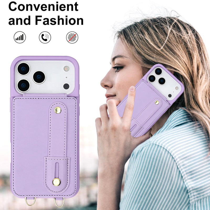 iPhone 17 Pro hoesje met pasjeshouder en draagkoord