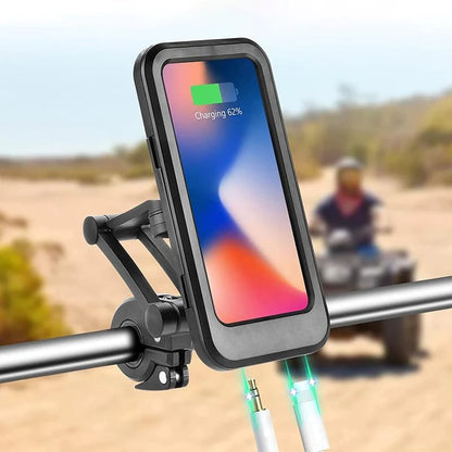 RideCharge waterdichte fiets telefoonhouder met draadloos opladen