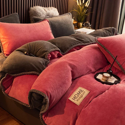 PlushHaven fluwelen fleece dekbedovertrekset