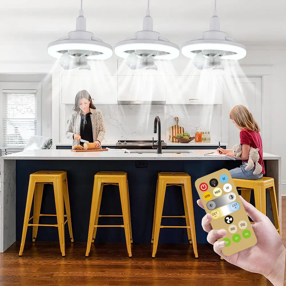 Plafondventilatorlamp met Zwenkkop en Afstandsbediening