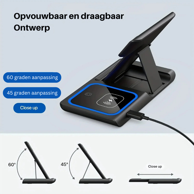 PowerFold Trio 3-in-1 draadloze snellader