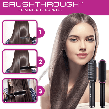 BrushThrough keramische haartang borstel