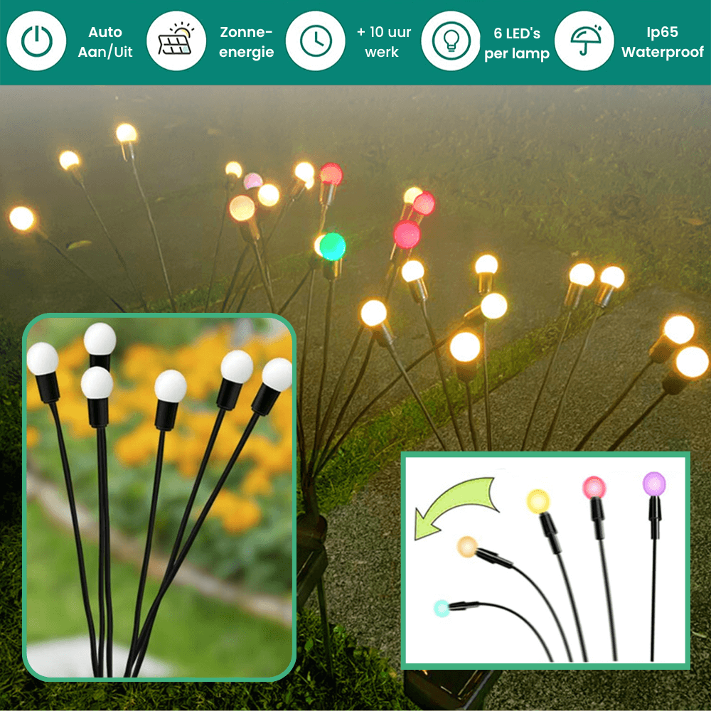 GlowGardens vuurvliegjes tuinverlichting op zonne-energie