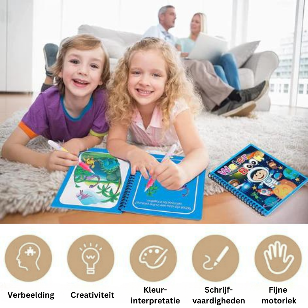 Magic Water Book herbruikbaar waterkleurboek