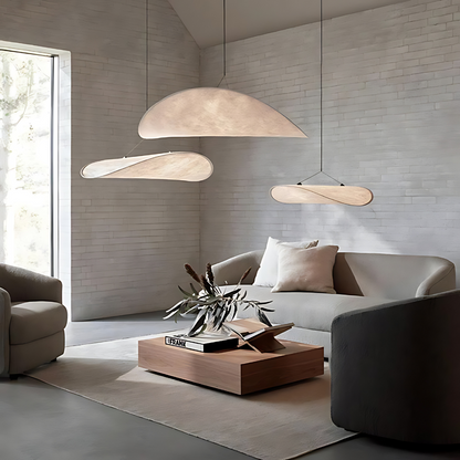 Japandi stoffen hanglamp sfeerverlichting