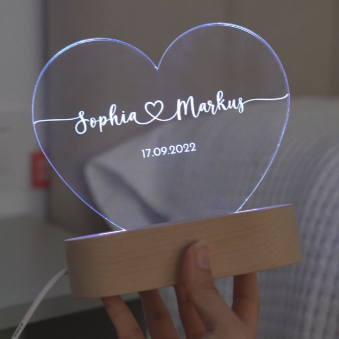 HeartBond gepersonaliseerd nachtlampje