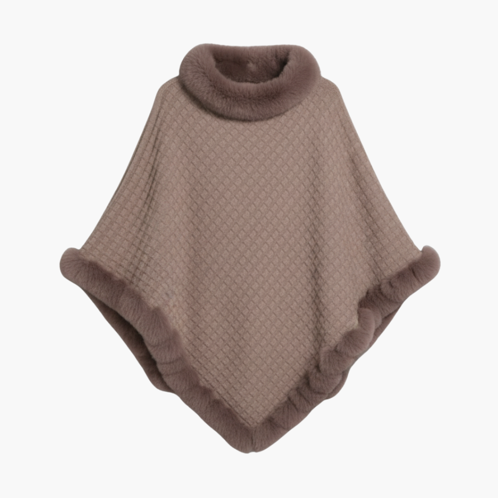 Dames trui poncho met neppels trim