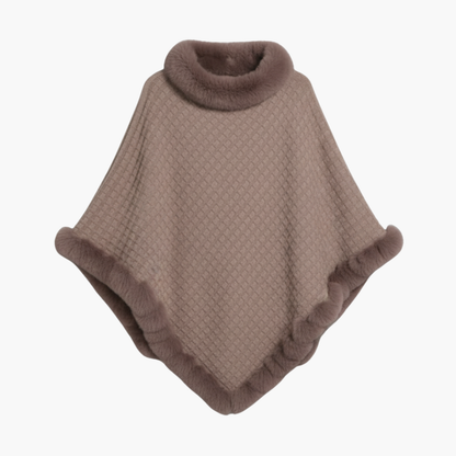 Dames trui poncho met neppels trim